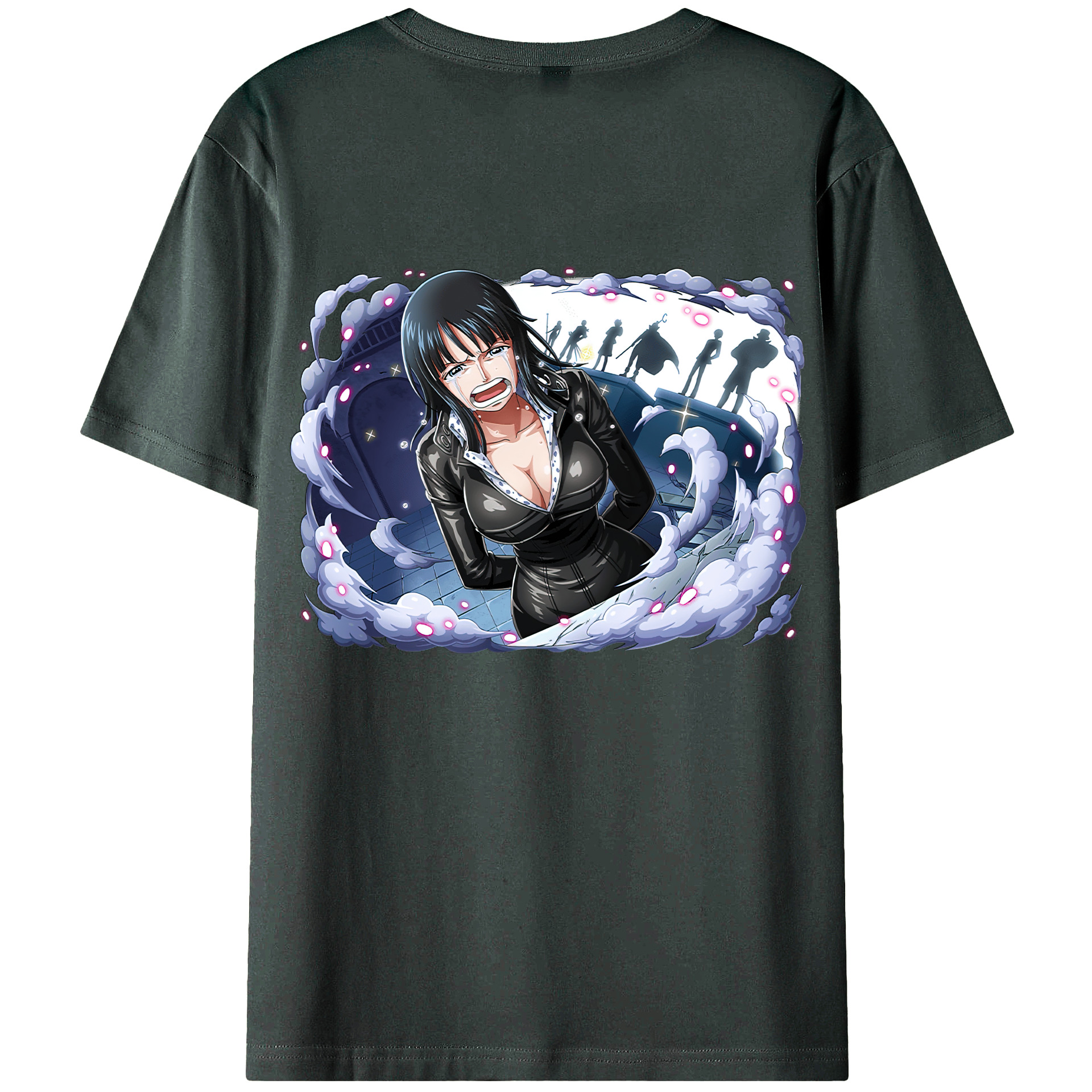 ワンピース ニコ・ロビン ONE PIECE Nico Robin 綿100％ メンズ半袖Tシャツ（バックプリント） 通気性